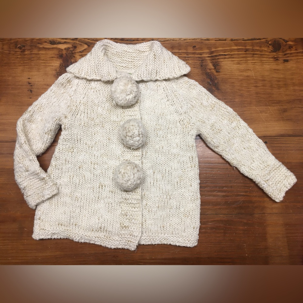 Toddler Girls’ Button Front Cardigan Pompoms - Genuine Kids From OshKosh 18m